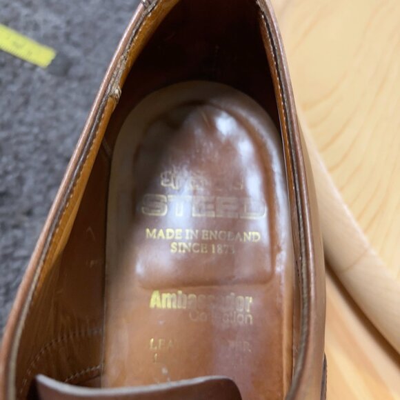 Steed Ambassador Collection Cap Toe Oxford Shoes Mens 9 Leather Made in England - Picture 8 of 10